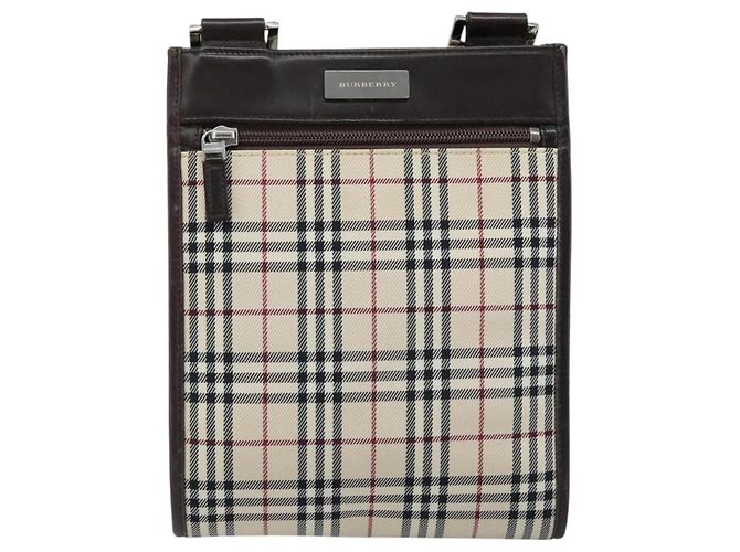 Burberry Nova Check Schultertasche aus Canvas Beige Silber Authentisch mr2160 - Ansicht 2