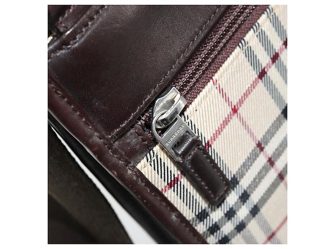 Burberry Nova Check Schultertasche aus Canvas Beige Silber Authentisch mr2160 - Ansicht 20