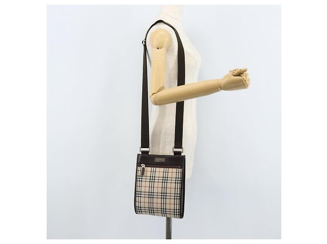 Burberry Nova Check Schultertasche aus Canvas Beige Silber Authentisch mr2160 - Ansicht 22