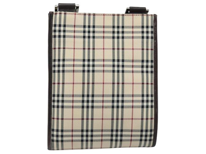 Burberry Nova Check Schultertasche aus Canvas Beige Silber Authentisch mr2160 - Ansicht 3
