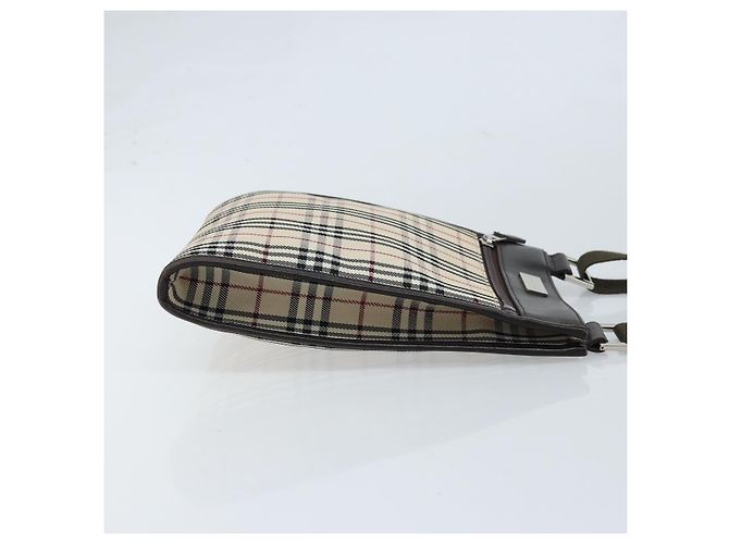Burberry Nova Check Schultertasche aus Canvas Beige Silber Authentisch mr2160 - Ansicht 4