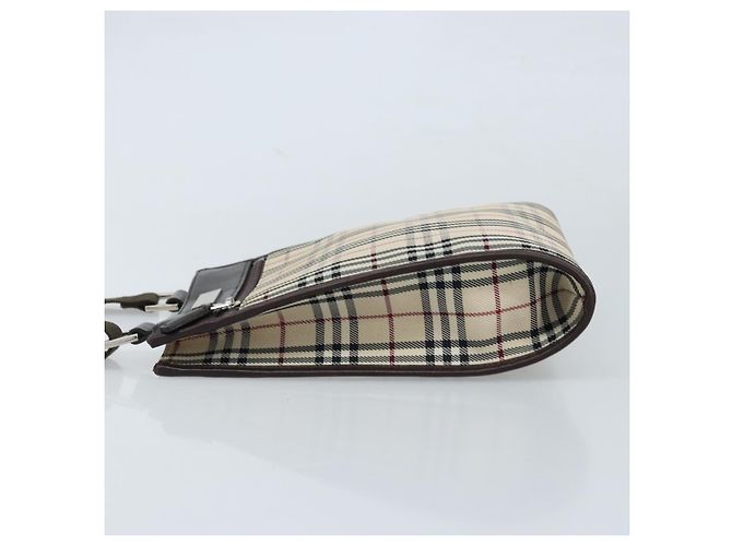 Burberry Nova Check Schultertasche aus Canvas Beige Silber Authentisch mr2160 - Ansicht 5