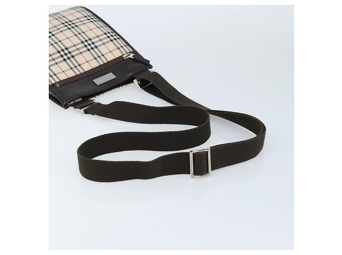 Burberry Nova Check Schultertasche aus Canvas Beige Silber Authentisch mr2160 - Ansicht 7