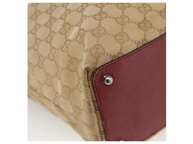 Gucci Borsa Tote GG in Canvas Beige Argento 120836 Auth BSZ011 - vista 11