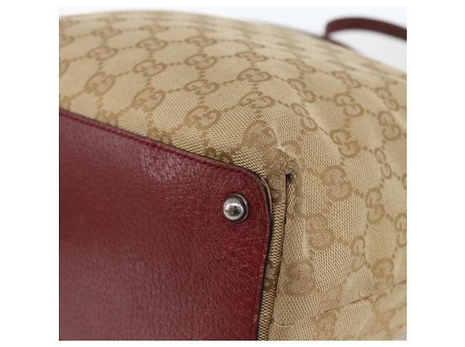 Gucci Borsa Tote GG in Canvas Beige Argento 120836 Auth BSZ011 - vista 12
