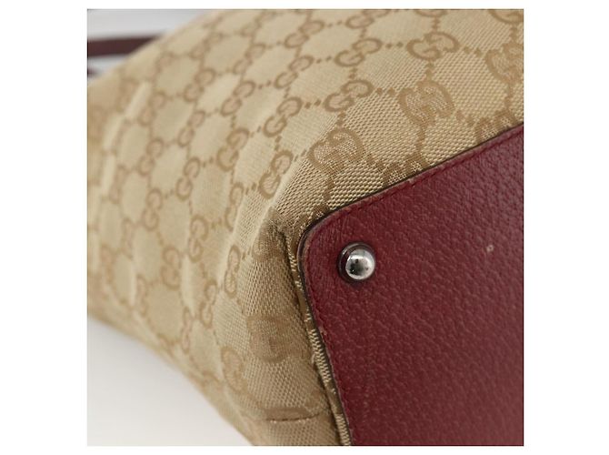 Gucci Borsa Tote GG in Canvas Beige Argento 120836 Auth BSZ011 - vista 13