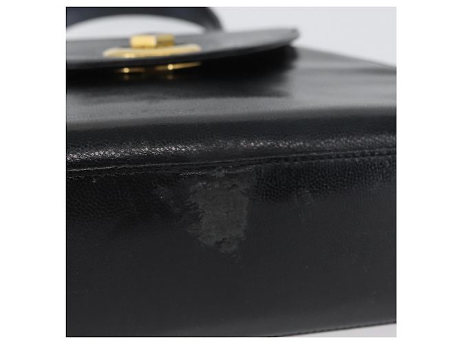 Bolsa de mão GIVENCHY em couro preto e dourado Auth BSZ372 - vista 10