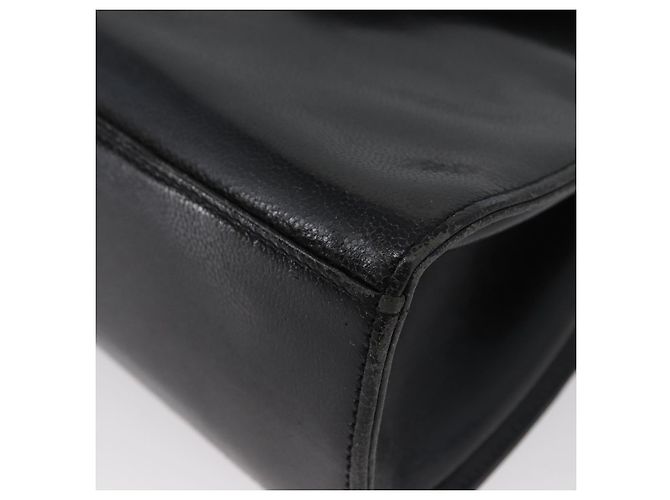 Bolsa de mão GIVENCHY em couro preto e dourado Auth BSZ372 - vista 12
