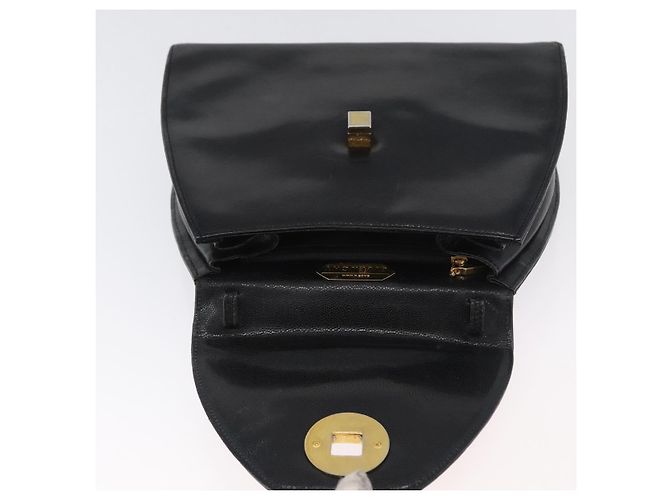 Bolsa de mão GIVENCHY em couro preto e dourado Auth BSZ372 - vista 17