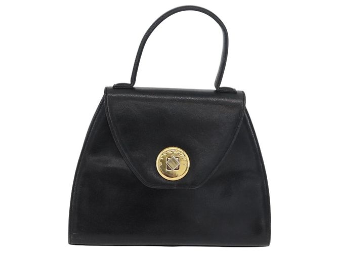 Bolsa de mão GIVENCHY em couro preto e dourado Auth BSZ372 - vista 2