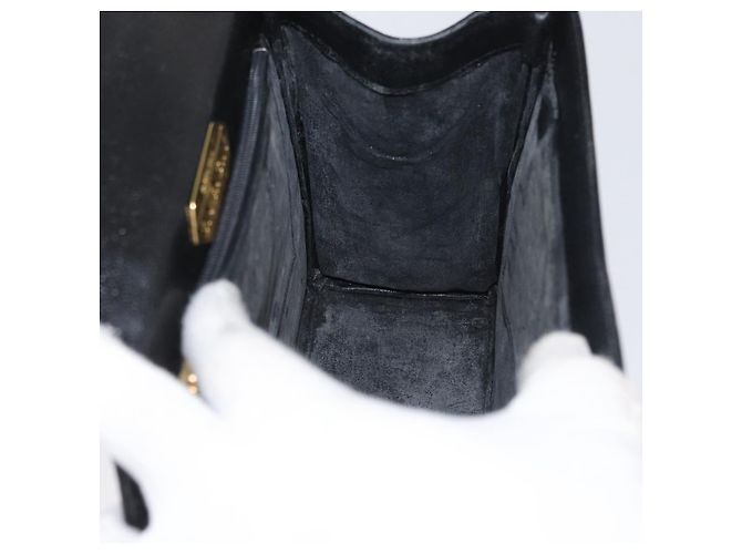 Bolsa de mão GIVENCHY em couro preto e dourado Auth BSZ372 - vista 20