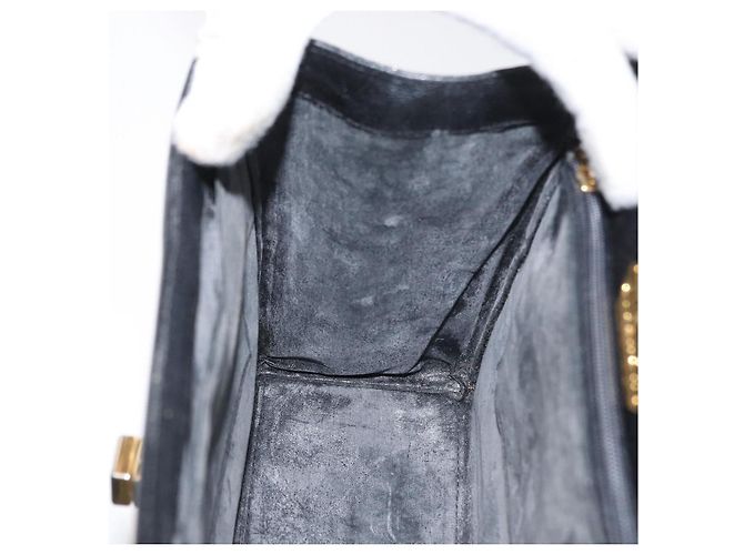 Bolsa de mão GIVENCHY em couro preto e dourado Auth BSZ372 - vista 21