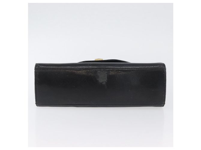Bolsa de mão GIVENCHY em couro preto e dourado Auth BSZ372 - vista 9