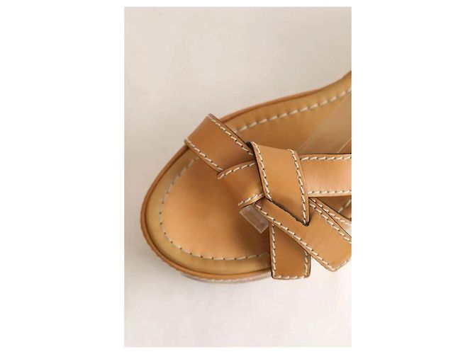 Loewe Kamel-Leder-Sandalen - Ansicht 4