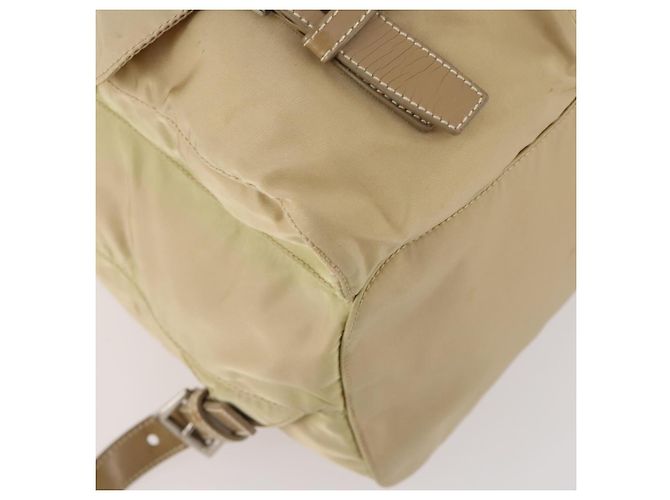 PRADA Backpack Nylon Beige Silver Auth 170950 Silvery - view 18