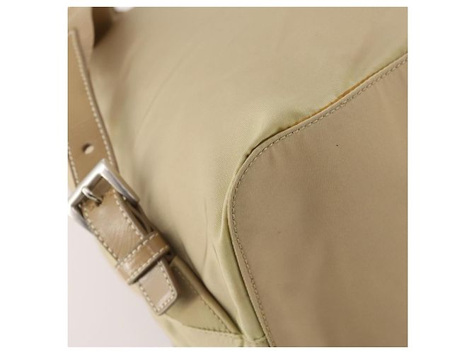 PRADA Backpack Nylon Beige Silver Auth 170950 Silvery - view 20