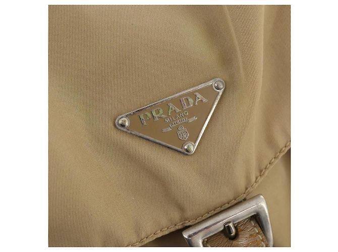 PRADA Backpack Nylon Beige Silver Auth 170950 Silvery - view 21
