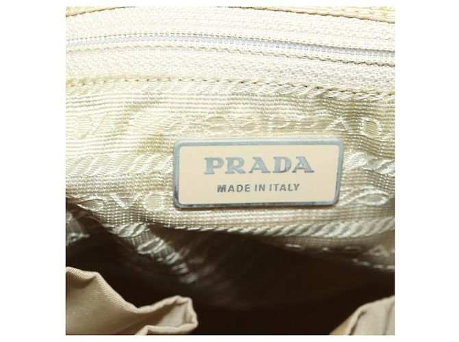 PRADA Backpack Nylon Beige Silver Auth 170950 Silvery - view 26