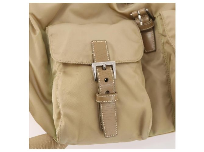 PRADA Backpack Nylon Beige Silver Auth 170950 Silvery - view 29