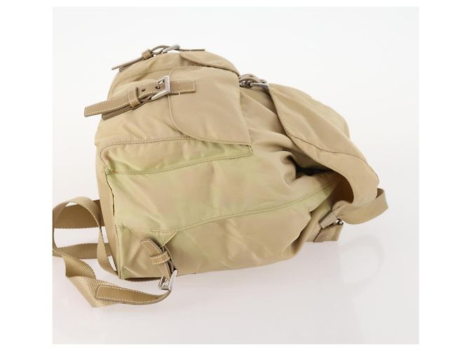 PRADA Backpack Nylon Beige Silver Auth 170950 Silvery - view 3