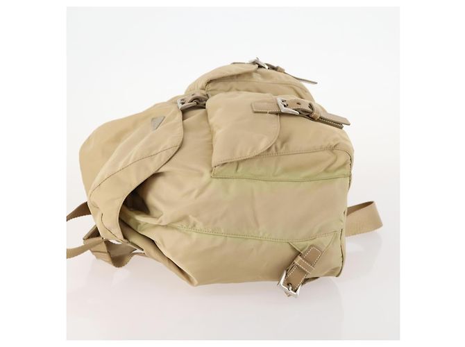 PRADA Backpack Nylon Beige Silver Auth 170950 Silvery - view 4