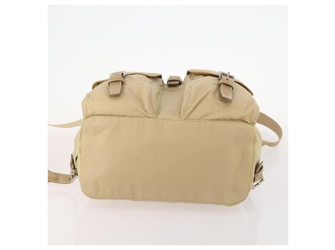 PRADA Backpack Nylon Beige Silver Auth 170950 Silvery - view 5