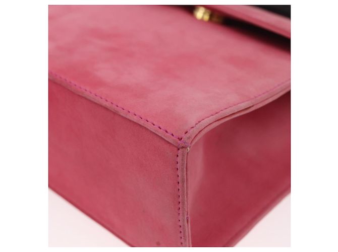 Borsa a mano Vala in suede 2 in 1 rosa e oro Auth ARZ075A di Salvatore Ferragamo D'oro - vista 13
