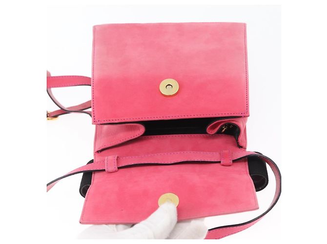 Borsa a mano Vala in suede 2 in 1 rosa e oro Auth ARZ075A di Salvatore Ferragamo D'oro - vista 16