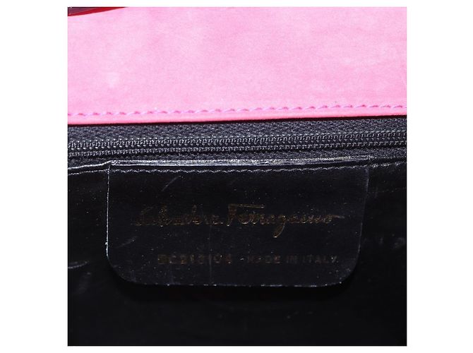 Borsa a mano Vala in suede 2 in 1 rosa e oro Auth ARZ075A di Salvatore Ferragamo D'oro - vista 17