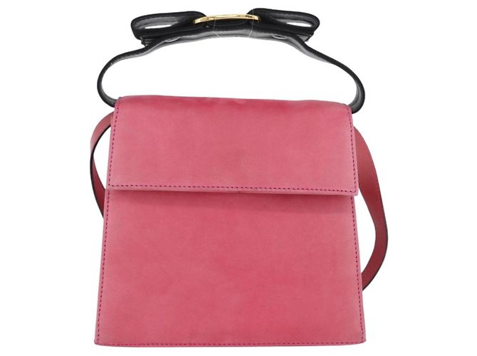 Borsa a mano Vala in suede 2 in 1 rosa e oro Auth ARZ075A di Salvatore Ferragamo D'oro - vista 2