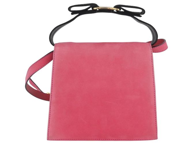 Borsa a mano Vala in suede 2 in 1 rosa e oro Auth ARZ075A di Salvatore Ferragamo D'oro - vista 3