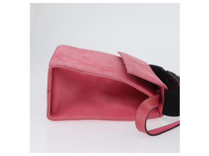 Borsa a mano Vala in suede 2 in 1 rosa e oro Auth ARZ075A di Salvatore Ferragamo D'oro - vista 4