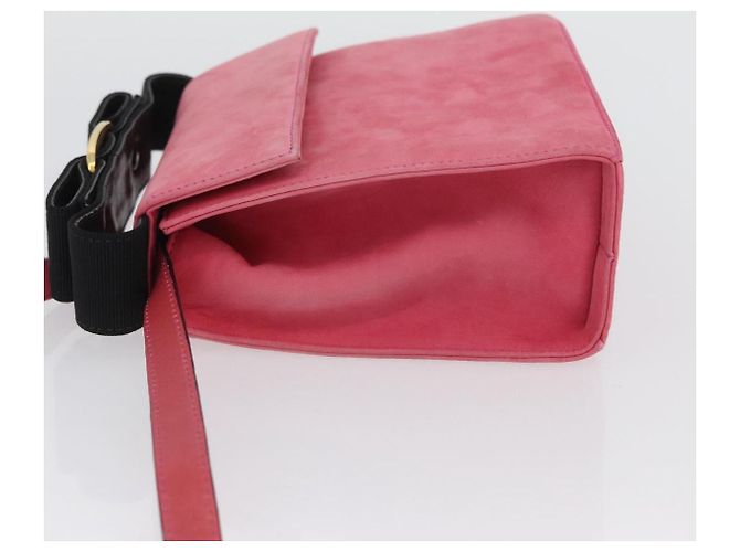Borsa a mano Vala in suede 2 in 1 rosa e oro Auth ARZ075A di Salvatore Ferragamo D'oro - vista 5