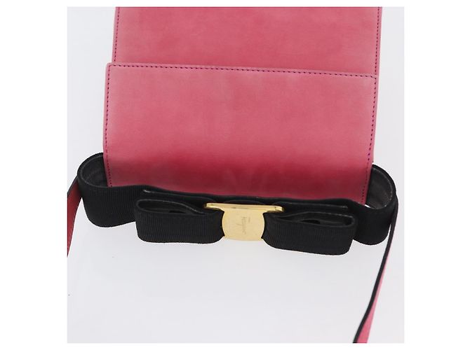 Borsa a mano Vala in suede 2 in 1 rosa e oro Auth ARZ075A di Salvatore Ferragamo D'oro - vista 6