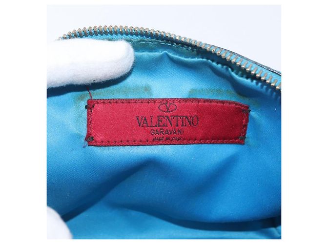 Borsa a Spalla a Catena Valentino in Pelle Blu Oro Auth bs33850 D'oro - vista 11
