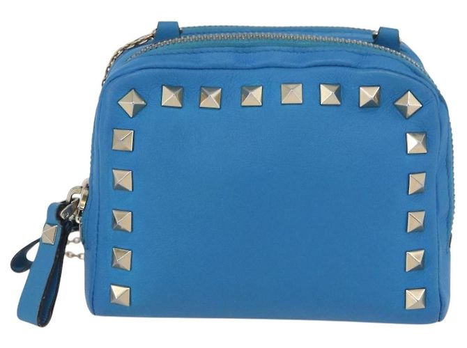 Borsa a Spalla a Catena Valentino in Pelle Blu Oro Auth bs33850 D'oro - vista 13