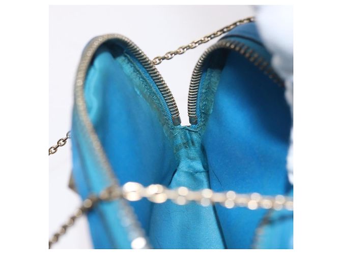 Borsa a Spalla a Catena Valentino in Pelle Blu Oro Auth bs33850 D'oro - vista 22