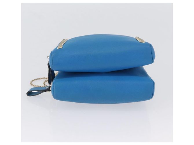 Borsa a Spalla a Catena Valentino in Pelle Blu Oro Auth bs33850 D'oro - vista 5