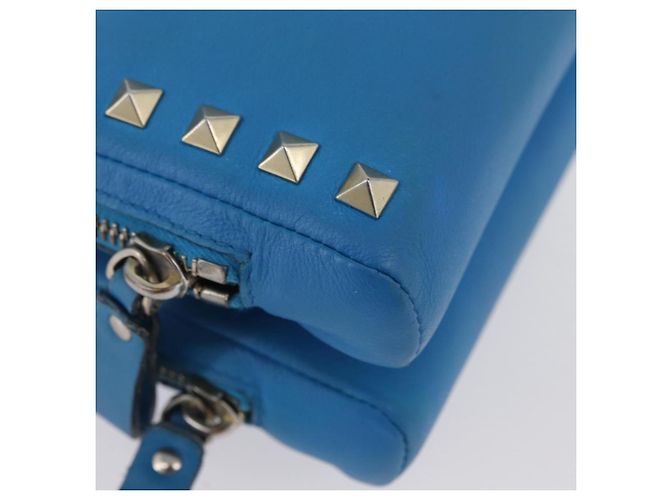 Borsa a Spalla a Catena Valentino in Pelle Blu Oro Auth bs33850 D'oro - vista 9