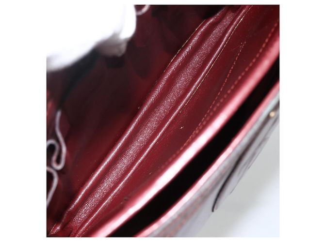 CARTIER Borsa a Spalla Must Line Pelle Bordeaux Oro Auth BSZ395 D'oro Bordò - vista 16