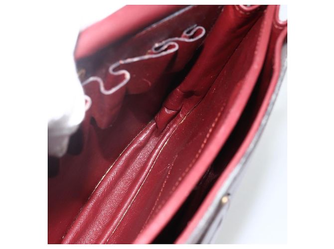 CARTIER Borsa a Spalla Must Line Pelle Bordeaux Oro Auth BSZ395 D'oro Bordò - vista 17