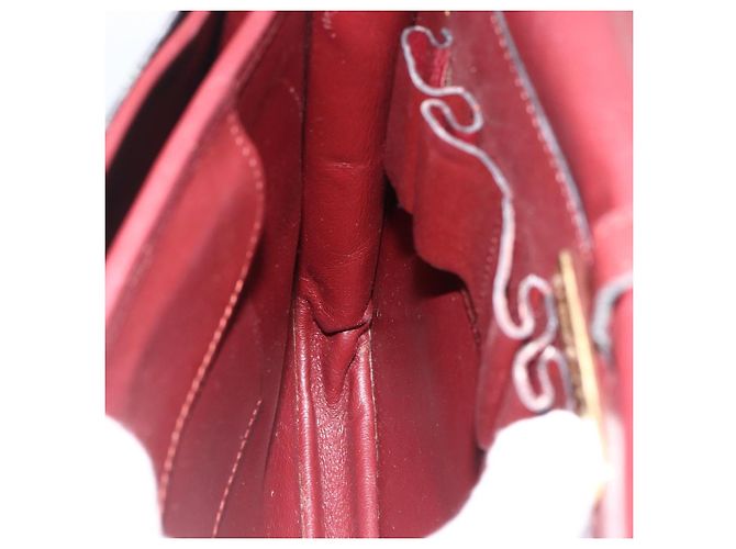 CARTIER Borsa a Spalla Must Line Pelle Bordeaux Oro Auth BSZ395 D'oro Bordò - vista 18