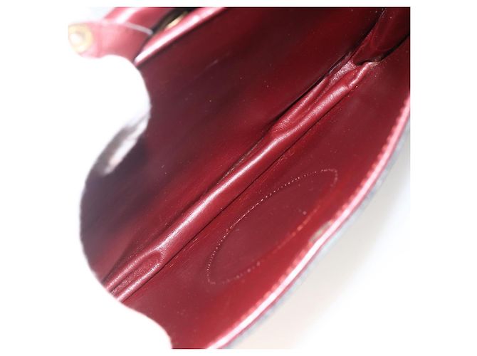 CARTIER Borsa a Spalla Must Line Pelle Bordeaux Oro Auth BSZ395 D'oro Bordò - vista 19