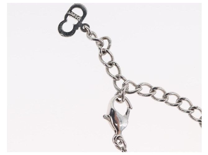Collana Christian Dior metallo Argento Auth BA11492 - vista 10
