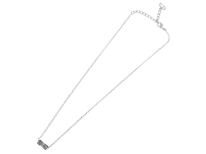 Collana Christian Dior metallo Argento Auth BA11492 - vista 11