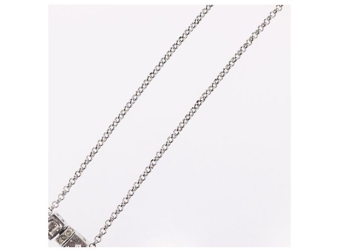 Collana Christian Dior metallo Argento Auth BA11492 - vista 13