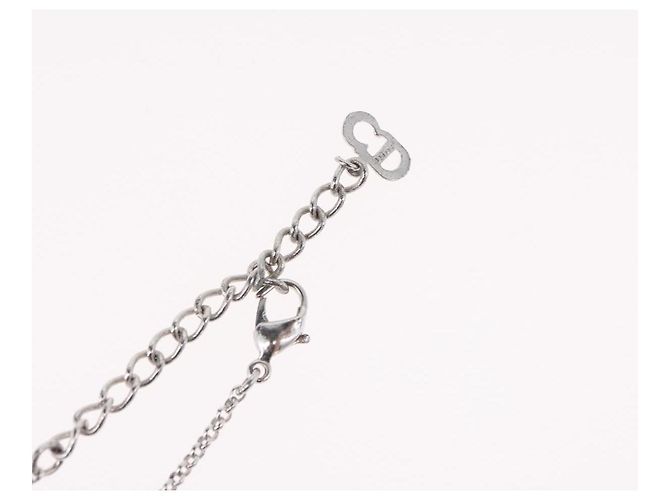 Collana Christian Dior metallo Argento Auth BA11492 - vista 18
