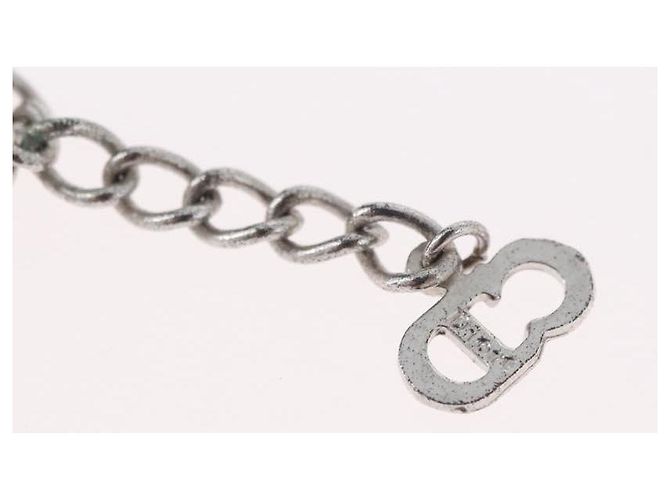 Collana Christian Dior metallo Argento Auth BA11492 - vista 19