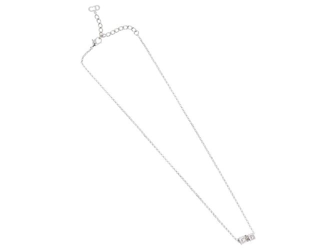 Collana Christian Dior metallo Argento Auth BA11492 - vista 2