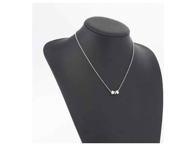 Collana Christian Dior metallo Argento Auth BA11492 - vista 20